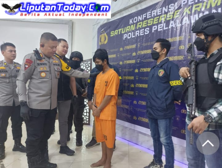 Jumpa Pers di Mako Polres Pelalawan, HYL Secara Sadis Bunuh Istrinya Mona Fidyawawati Gulo Asal Nias